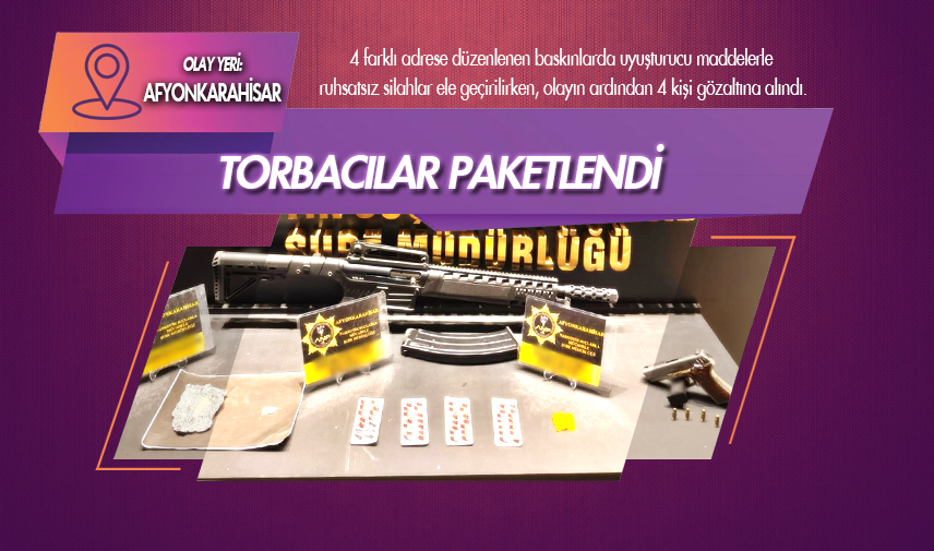 Polisten 4 farklı adrese uyuşturucu baskını